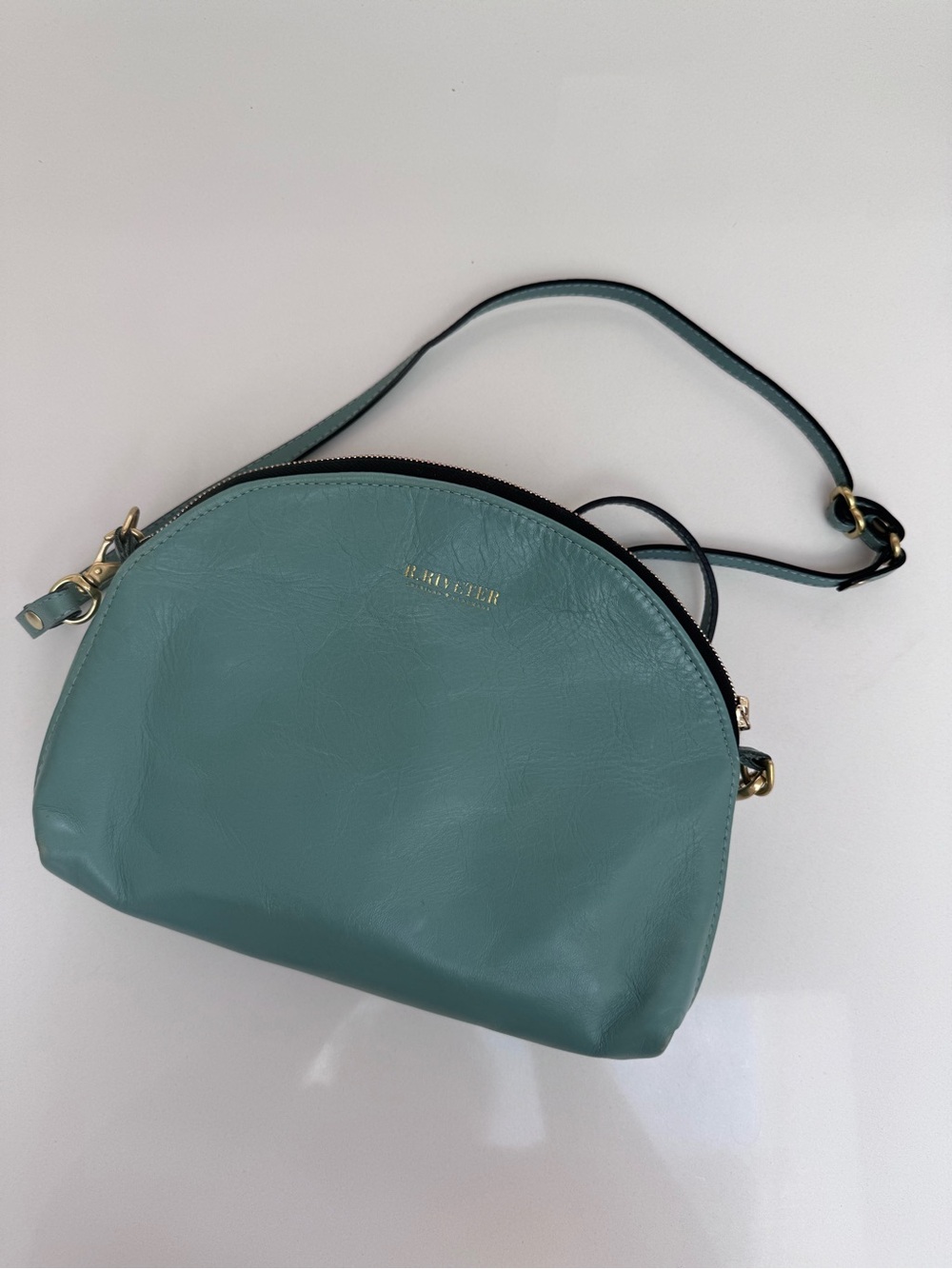 R.Riveter Teal Dome Crossbody Bag